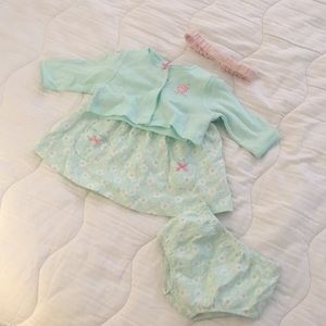 NEW BABY GIRL OWL DRESS AND HEADBAND SET